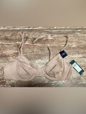 Tommy Hilfiger NWT Nude Lace-Trim Unlined Underwire Sexy Microbra Lace Romantic